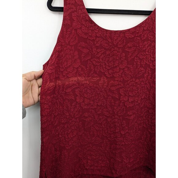 Vintage Y2K Express 100% Silk Floral Textured Tank Top Women Size M Whimsigoth - Picture 3 of 9